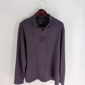 Van Heusen Classic Fit Quarter Zip Stand‎ Collar Pullover Sweatshirt Plum Size L